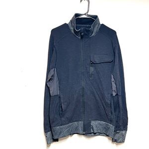Lululemon Mens Tech Knit Vented Stretch Jacket Gray Full Zip Mesh Arm Pits Sz L